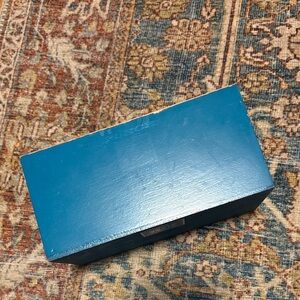Blue Rectangular Wooden Box